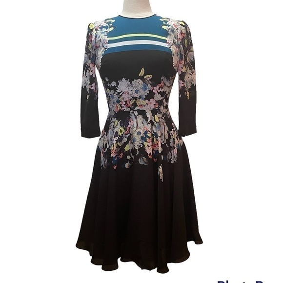 Erdem Floral Print Silk Dress Size 4 - Picture 1 of 7